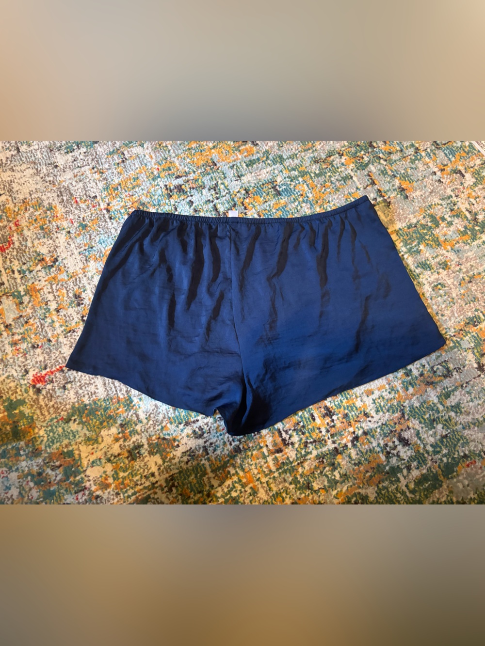 Secret Treasures Navy Sleep Shorts with Cream Lace Trim - Picture 3 of 7